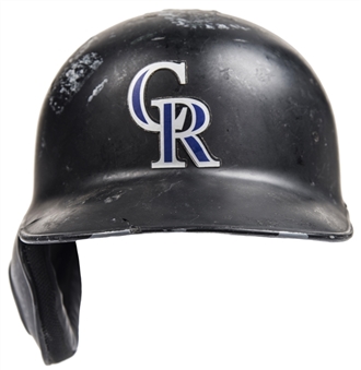 2018 Charlie Blackmon Game Used Colorado Rockies Batting Helmet Used In 68 Games For 13 Home Runs (MLB Authenticated & Sports Investors Authentication)